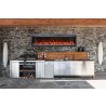 Sierra Flame 50" Clean face Electric Built-in With Log And Glass and Black Steel Surround