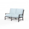 La Jolla Loveseat in Canvas Natural w/ Self Welt - Front Side Angle
