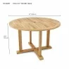 Tosca 4-Foot Round Table with Frame-dimension - Tosca 4-Foot Round Table with Frame-dimension