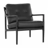 Sunpan Gilmore Lounge Chair Black - Black Leather - Front Side Angle - Sunpan Gilmore Lounge Chair Black - Black Leather - Front Side Angle