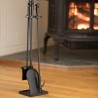 Mr. Bar-B-Q UniFlame® 4 Piece Black Finish Fireset with Ball Handles