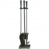 Mr. Bar-B-Q UniFlame® 4 Piece Black Finish Fireset with Ball Handles