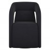 Sunpan Kendrick Wheeled Dining Armchair in Abbington Black -  Front Angle