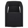 Sunpan Kendrick Wheeled Dining Armchair in Abbington Black -  Front Angle - Sunpan Kendrick Wheeled Dining Armchair in Abbington Black -  Front Angle