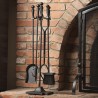 Mr. Bar-B-Q UniFlame® 5 Piece Black Finish Fireset with Ball Handles