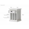Nova Solo HALIFAX White Mahogany Nightstand with 1 Drawer