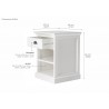 Nova Solo HALIFAX Bedside Table w/ 1 drawer & 2 shelves