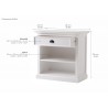 Nova Solo Halifax Grand BedsideTable With Shelves - Drawer Close-Up Top Angled