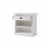 Nova Solo Halifax Grand BedsideTable With Shelves - Drawers Opened - Angled
