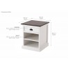 Nova Solo Halifax Accent Bedside Table with Dividers - Dimension