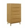 Greenington Currant Five Drawer High Chest Caramelized - Front Side Angle 2 - Greenington Currant Five Drawer High Chest Caramelized - Front Side Angle 2