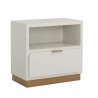 Sunpan Jenkins Nightstand High Gloss Cream - Front Side Angle