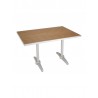 TA-PT Tops Faux Teak / Aluminum Edge - Square  - Silver Faux Teak