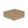 TA-PT Tops Faux Teak / Aluminum Edge - Square - Silver Frame - TA-PT Tops Faux Teak / Aluminum Edge - Square - Silver Frame