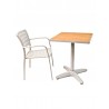 TA-PT Tops Faux Teak / Aluminum Edge - Square - With Chair