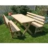 Cedar 27" Wide 10' Cross Legged Picnic Table with (4) 5' Backed Benches - Cedar 27" Wide 10' Cross Legged Picnic Table with (4) 5' Backed Benches