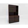 Furnitech Tango 47" Bookcase/Storage Cabinet in Brazilian Cherry with Cognac Finish