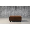 Furnitech 48” Mid-Century Modern Coffee Table in a Cognac Finish over Brazilian Cherry Wood Veneers and Solid Black Cherry Wood Legs - Front Angle