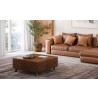 Furnitech 48” Mid-Century Modern Coffee Table in a Cognac Finish over Brazilian Cherry Wood Veneers and Solid Black Cherry Wood Legs - Lifestyle