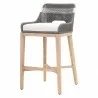 Essentials For Living Tapestry Barstool in Dove Flat Rope - Front Side Angle - Essentials For Living Tapestry Barstool in Dove Flat Rope - Front Side Angle