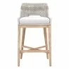 Essentials For Living Tapestry Barstool in Taupe White - Front Angle - Essentials For Living Tapestry Barstool in Taupe White - Front Angle