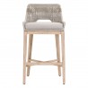 Essentials For Living Tapestry Barstool - Taupe & White Flat Rope, Natural Gray Mahogany - Front Angle