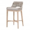 Essentials For Living Tapestry Barstool - Taupe & White Flat Rope, Natural Gray Mahogany - Front Side Angle