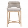 Essentials For Living Tapestry Counter Stool - Taupe & White Flat Rope, Taupe Stripe, Performance Pumice, Natural Gray Mahogany - Front Angle