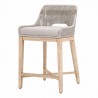 Essentials For Living Tapestry Counter Stool - Taupe & White Flat Rope, Taupe Stripe, Performance Pumice, Natural Gray Mahogany - Front Side Angle