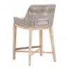 Essentials For Living Tapestry Counter Stool - Taupe & White Flat Rope, Taupe Stripe, Performance Pumice, Natural Gray Mahogany - Back Side Angle