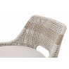 Essentials For Living Tapestry Counter Stool - Taupe & White Flat Rope, Taupe Stripe, Performance Pumice, Natural Gray Mahogany - Seat Closeup Top Angle