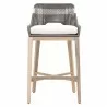 Essentials For Living Tapestry Outdoor Barstool in Dove Flat Rope - Front Angle - Essentials For Living Tapestry Outdoor Barstool in Dove Flat Rope - Front Angle