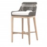 Essentials For Living Tapestry Outdoor Barstool in Dove Flat Rope - Angled