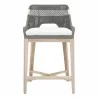Essentials For Living Tapestry Outdoor Counter Stool in Dove Flat Rope - Front Angle - Essentials For Living Tapestry Outdoor Counter Stool in Dove Flat Rope - Front Angle