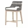 Essentials For Living Tapestry Outdoor Counter Stool in Dove Flat Rope - Front Side Angle - Essentials For Living Tapestry Outdoor Counter Stool in Dove Flat Rope - Front Side Angle