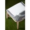 Tapestry Outdoor Dining Chair in Dove Flat Rope - Top Angled Lifestyle
