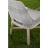 Tapestry Outdoor Dining Chair in Dove Flat Rope - Top Back Angled - Tapestry Outdoor Dining Chair in Dove Flat Rope - Top Back Angled