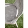 Tapestry Outdoor Dining Chair in Dove Flat Rope - Top Angled - Tapestry Outdoor Dining Chair in Dove Flat Rope - Top Angled