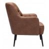 Tasmania Accent Chair Vintage Brown - Side View
