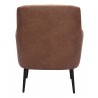 Tasmania Accent Chair Vintage Brown - Back View