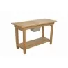Anderson Teak Nautilus Console Table w/ SS Container-2 - Anderson Teak Nautilus Console Table w/ SS Container-2