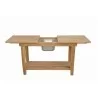 Anderson Teak Nautilus Console Table w/ SS Container-1 Open - Anderson Teak Nautilus Console Table w/ SS Container-1 Open