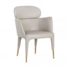 Sunpan Melody Dining Armchair Napa Stone - Front Side Angle