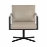 Sunpan Randy Swivel Lounge Chair Alpine Beige Leather - Front Angle - Sunpan Randy Swivel Lounge Chair Alpine Beige Leather - Front Angle