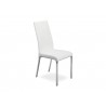 LOTO Italian Taupe Leather Dining Chair in White - 