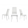 LOTO Italian Taupe Leather Dining Chair in White - 