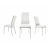LOTO Italian Taupe Leather Dining Chair in White -  - LOTO Italian Taupe Leather Dining Chair in White - 