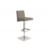 VITTORIA Italian Gray Leather Bar Stool 