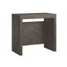 ERIKA Console Table In Black Marbled Grain Melamine - Angled View
