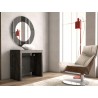 ERIKA Console Table In Black Marbled Grain Melamine - Lifestyle